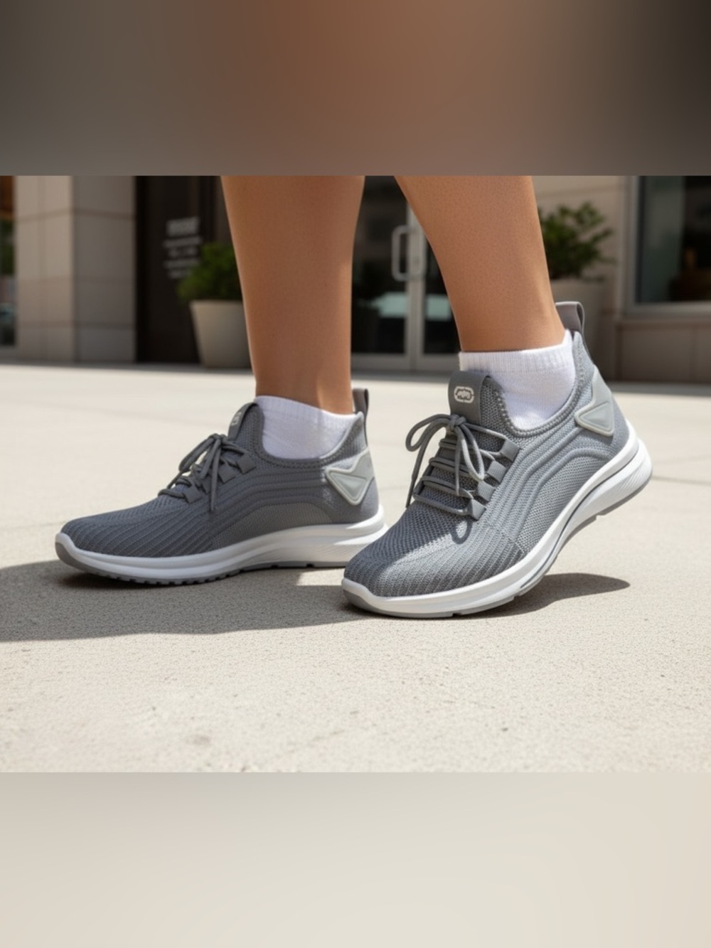 Ecko Red Knit Lace Up Sneaker Gray Women's Size 9.5